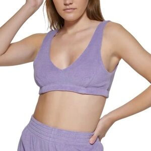 Calvin Klein Terry Purple V-Neck Bralette Bra